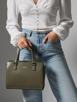 Sac Trap�ze Smooth Cuir Lancaster Vert smooth 3-vue-porte