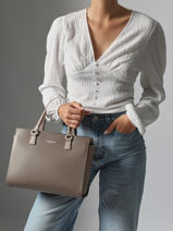 Sac Trapze Smooth Cuir Lancaster Marron smooth 4-vue-porte