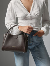 Handbag Ida Double Leather Lancaster Brown ida double 84-vue-porte