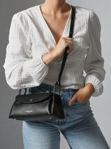 Shoulder Bag Accordeon Double Leather Lancaster Black accordeon double 88-vue-porte