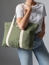 Shoulder Bag Cesar Cotton Hindbag Green best seller CESAR-vue-porte