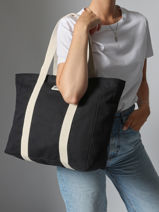Shoulder Bag Cesar Cotton Hindbag Black best seller CESAR-vue-porte