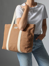 Shoulder Bag Cesar Cotton Hindbag Brown best seller CESAR-vue-porte