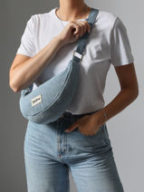Shoulder Bag Denim Cotton Hindbag Blue denim DE-vue-porte