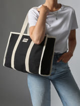 Sac Port paule Oscar Coton Hindbag Noir best seller OSCAR-vue-porte