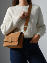 Crossbody Bag M Altesse Suede Etrier Red altesse suede EASU048M-vue-porte