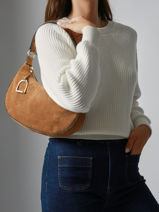 Shoulder Bag Altesse Suede Leather Etrier Red altesse suede EASU017M-vue-porte