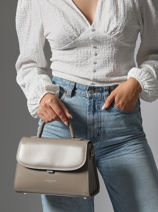 Sac Bandoulire M Suave Cuir Lancaster Gris suave even 17-vue-porte