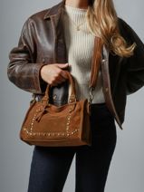 Shoulder Bag Houston Leather Basilic pepper Brown houston BHOU72-vue-porte