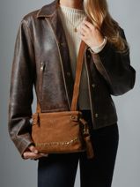 Sac Bandoulire Houston Cuir Basilic pepper Marron houston BHOU82-vue-porte