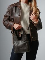 Sac Bandoulire Cow Cuir Basilic pepper Marron cow BCOW2S-vue-porte