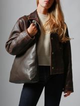 Sac Port paule Cow Cuir Basilic pepper Marron cow BCOW2M-vue-porte