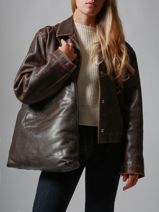 Shoulder Bag Cow Leather Basilic pepper Brown cow BCOW2L-vue-porte