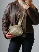 Shoulder Bag Cow Leather Basilic pepper Green cow BCOW82-vue-porte