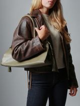 Shoulder Bag Cow Leather Basilic pepper Green cow BCOW84-vue-porte