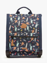 Sac � Dos 2 Compartiments Cabaia Bleu school L