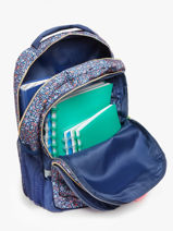 2-compartment Backpack Milky kiss Blue floral fame 3700526-vue-porte