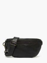 Leather Cow Belt Bag Basilic pepper Black cow BCOW55