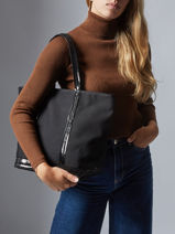 Satchel Cabas Cotton Vanessa bruno Gray cabas 1V40378-vue-porte