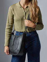 Sac Bandoulire Caviar Cuir Milano Noir caviar CA25068-vue-porte