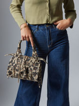 Sac Bandouli�re Velvet Leopardo Cuir Milano Beige velvet leopardo VL24093-vue-porte