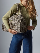 Sac Port paule Velvet Leopardo Cuir Milano Beige velvet leopardo VL24095-vue-porte