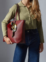 Sac Port paule A4 Grained Miniprix Rouge grained 1-vue-porte