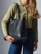 Shoulder Bag K Signature Leather Karl lagerfeld Black k signature A3W30133-vue-porte