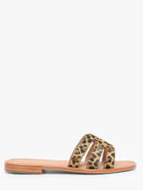 Leather Hadamia Slide Sandals Les tropeziennes Brown women HADAMIA