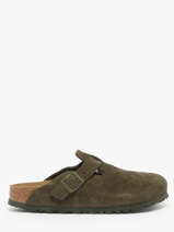 Mules Boston En Cuir Birkenstock Vert women 1024714