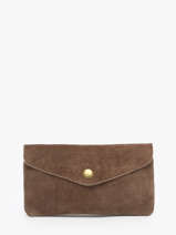 Porte-monnaie Velvet Cuir Milano Marron velvet VE23113