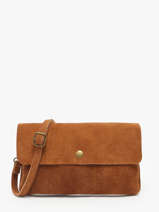 Sac Bandouli�re Velvet Cuir Milano Marron velvet VE23067