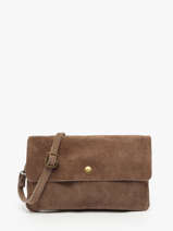 Sac Bandoulire Velvet Cuir Milano Marron velvet VE23067