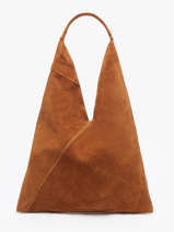 Sac Port paule A4 Velvet Cuir Milano Marron velvet VE25069