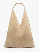 Shoulder Bag A4 Velvet Leather Milano Beige velvet VE25069