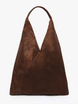 Shoulder Bag A4 Velvet Leather Milano Brown velvet VE25069