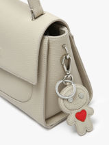 Porte-clefs Love Manga Cuir Nathan baume Beige original n 718N-vue-porte
