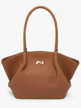 Sac Port paule Galate Cuir Nathan baume Marron nymphea 3