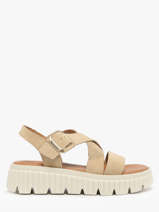 Sandals In Leather Tamaris Beige women 44