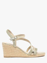 Sandales Talon Compens En Cuir Tamaris Or women 44