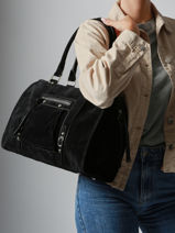 Sac Port� �paule Velvet Miniprix Noir velvet F7509-vue-porte