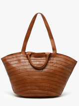 Sac Port paule Heritage Cuir Biba Marron heritage LEB1L