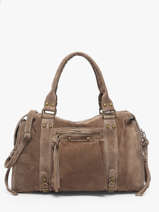 Sac Port paule A4 Velvet Cuir Milano Marron velvet VE24095