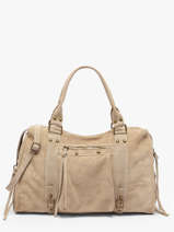 A4 Size Shoulder Bag Velvet Leather Milano Beige velvet VE24095