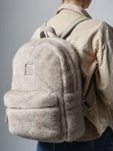 Sac  Dos 1 Compartiment Basilic pepper Beige alaska BALS01-vue-porte