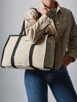 Shoulder Bag Jute Burlap Hindbag Beige jute JU-vue-porte