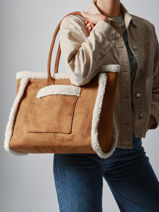 Sac Port paule A4 Sheep David jones Marron sheep CM7876-vue-porte