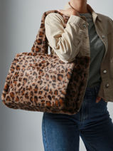 Sac Port paule A4 Fur David jones Marron fur CM7878-vue-porte