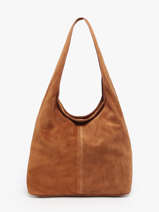 Sac Port� �paule Velvet Cuir Milano Marron velvet VE25065