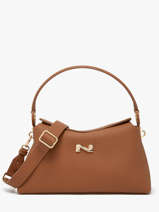 Sac Port� �paule Freesia Cuir Nathan baume Marron eden 4